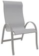Telescope Casual Aruba Abalone/Warm Gray Aluminum/Fabric Outdoor Sling Supreme Stacking Arm Chair-0