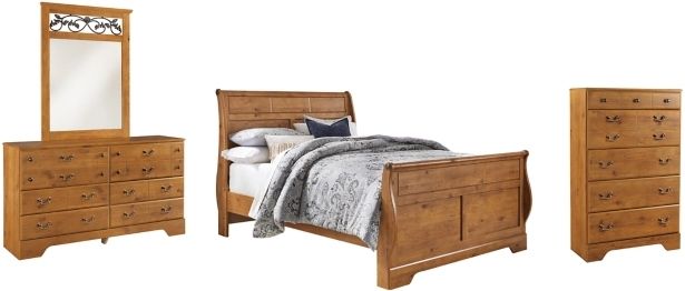 Signature Design by Ashley® Bittersweet 4-Piece Light Brown Queen Sleigh Bed Set-0