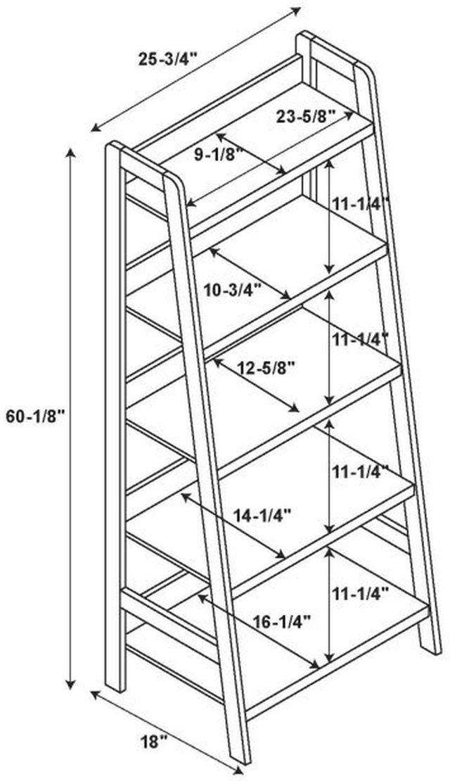 Linon Tracey Gray Ladder Bookcase-2