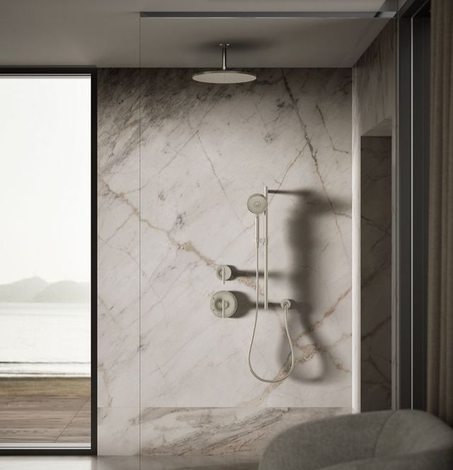 KOHLER® Contemporary Vibrant Brushed Nickel 2.5 GPM Round 14” Single-Function Rainhead-2