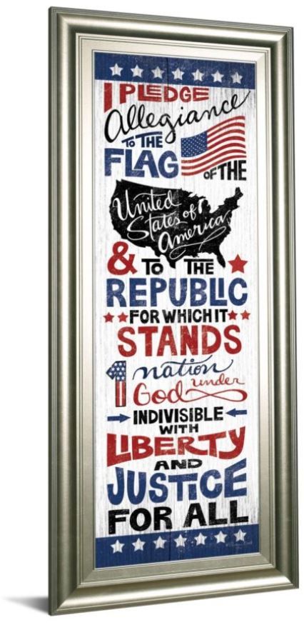 Classy Art Pledge of Allegiance By Susan Ball Framed Print Wall Art-0