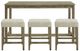 Elements International Oak Lawn 4-Piece Beige/Natural Bar Table Set-1