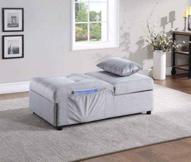 Homelegance® Garrell Gray Lift Top Storage Bench with Pullout Bed-1