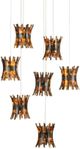 Currey & Company Alsop Black/Brown Round Multi-Drop Pendant Lighting-0