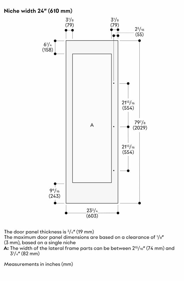 Gaggenau Vario Cooling Expressive Series 24" Dark Brushed Stainless Steel Frame Wine Column Door Panel, Right-Hinge-1