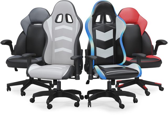 Signature Design by Ashley® Lynxtyn White/Gray Office Desk Chair-11