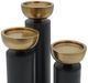 A & B Home Pillar 3-Piece Black/Gold Candle Holder Set-3