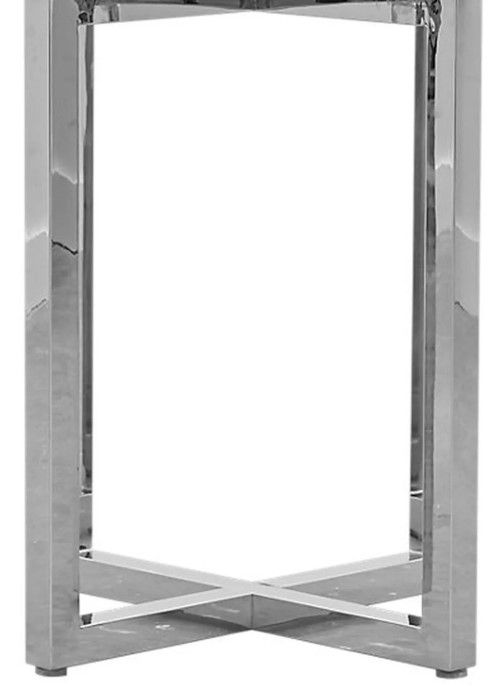 Modus Furniture Amalfi Glass Top Round Counter Table with Chrome Base -3