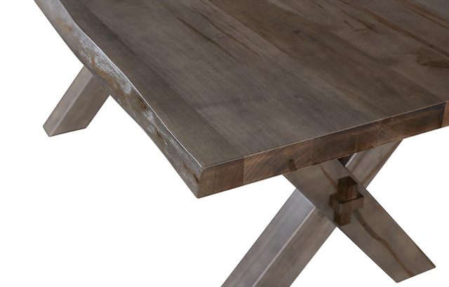 Bassett® Furniture Customizable BenchMade Crossbuck 72" Live Edge Dining Table-3