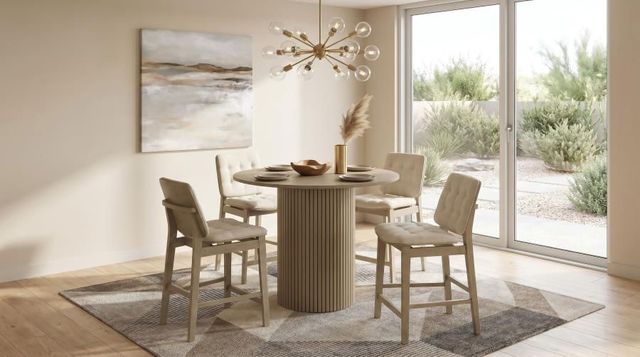 Coaster® Hamlyn 5-Piece Cream/Natural Oak Round Counter Dining Set-1
