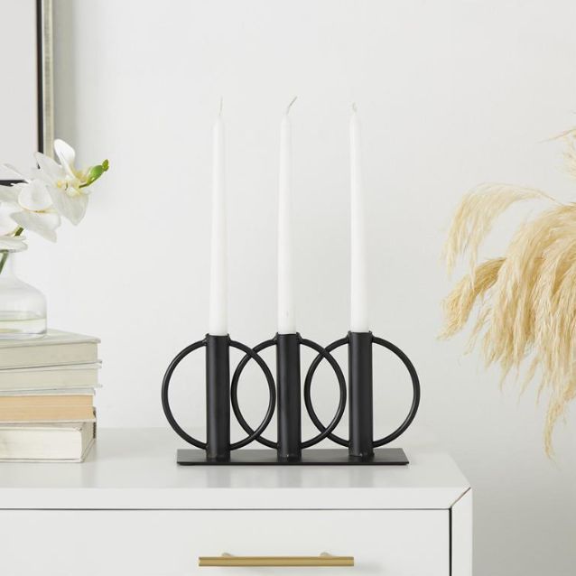 Deco Marche Black Circular Ring Candelabra-4
