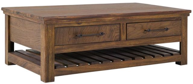 International Furniture Direct Walnut Reddish Brown 50" Cocktail Table-0