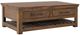 International Furniture Direct Walnut Reddish Brown 50" Cocktail Table-0