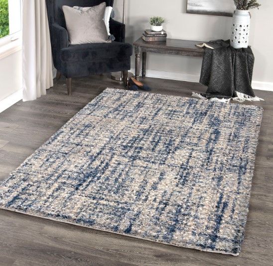 Orian Cotton Tail Cross Thatch Gray 5'x8' Area Rug-4