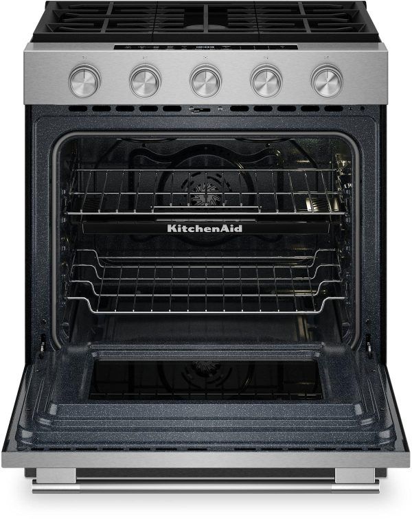 KitchenAid® 30" 5-Burner FingerPrint Resistant Stainless Steel Slide-In Gas Range-1