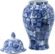 A & B Home Blue/White Ginger Jar-1