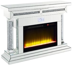 ACME Furniture Noralie Mirrored 47" Fireplace with Bluetooth