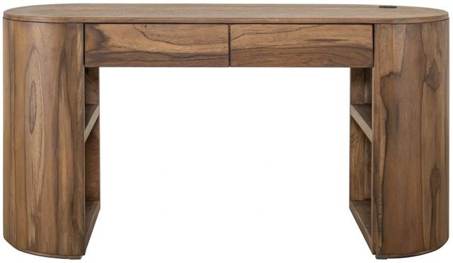International Furniture Direct Balam Stained Brown Desk-2