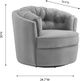 TOV Furniture Eloise Grey Velvet Swivel Chair-4