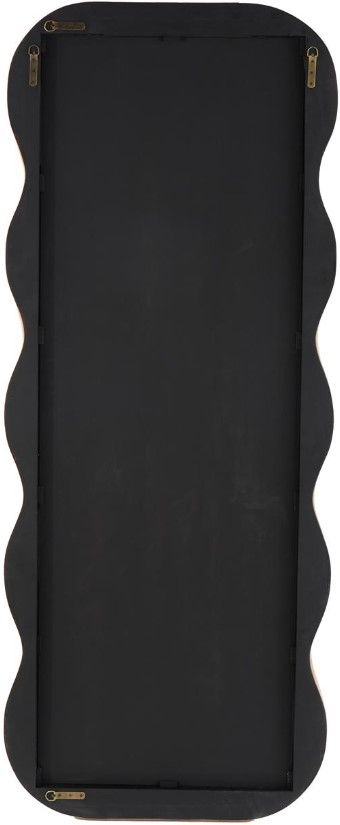 Deco Marche Brown Wavy Wall Mirror with Ribbed Frame-1