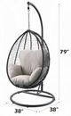 ACME Furniture Simona Beige/Black Metal/Wicker Outdoor Hanging Chair with Stand-2