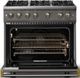 Viking® 5 Series 36" Damascus Gray Pro Style Gas (LP) Range with Brushed Brass Trim-1