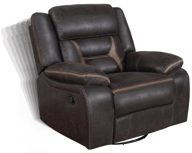 Coaster® Greer Brown Swivel Glider Recliner-1
