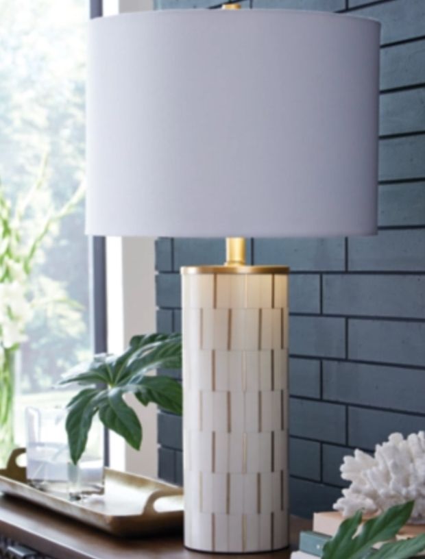 Signature Design by Ashley® Faridworth White Table Lamp with Gold Accent-3