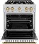 ZLINE Classic Autograph Edition 30" Stainless Steel Pro Style Dual Fuel Range with White Matte Door and Champagne Bronze Accents-1