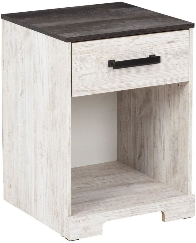 Signature Design by Ashley® Shawburn Charcoal Gray/Whitewash Nightstand-0