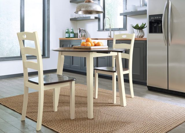 Signature Design by Ashley® Woodanville 3 Piece Cream/Brown Dining Set-0