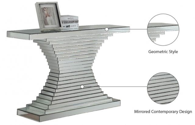 Meridian Furniture Nexus Mirrored Console Table-2