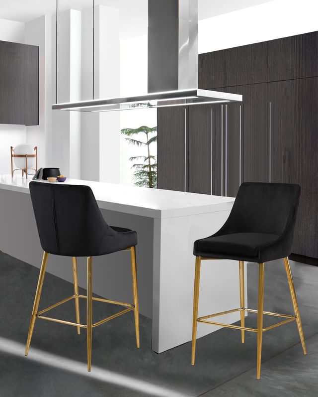 Meridian Furniture Karina Black Velvet Counter Stool-3