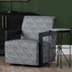 Crestview Collection Haiden Gray Accent Table with Black Base-1