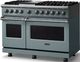 Viking® 5 Series 48" Novembery Sky Pro Style Dual Fuel (LP) Range with Polished Chrome Trim-3