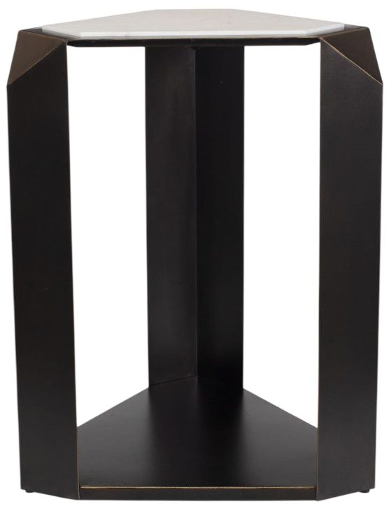 Uttermost® Keenan Dark Bronze Geometric Accent Table-0