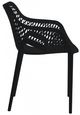 Meridian Furniture Mykonos 4-Piece Black Polypropylene Plastic Outdoor Patio Dining Arm Chair Set-3