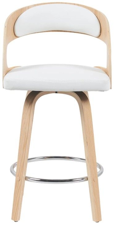 Armen Living Shelly 2-Piece Oak/White Counter Stool Set-3