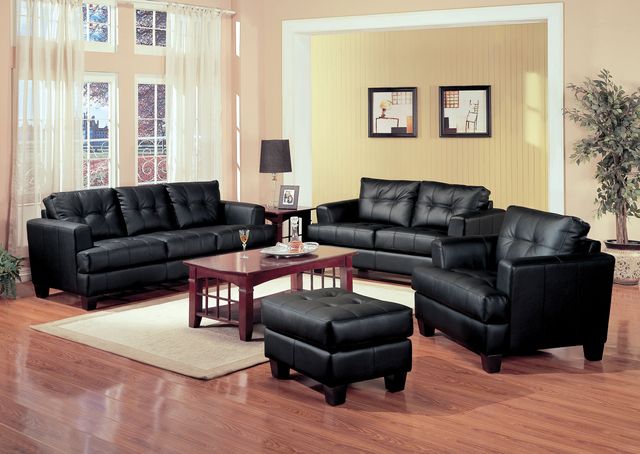 Coaster® Samuel 3-Piece Black Living Room Set-0