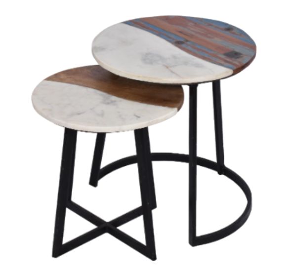 Jaipur Furniture Drammen Brown/White Nesting Tables-0