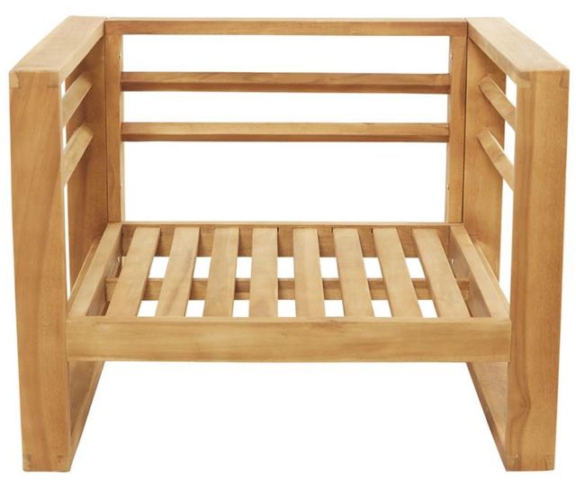 Deco Marche Brown Teak Low Profile Outdoor Chair with Cushion-2