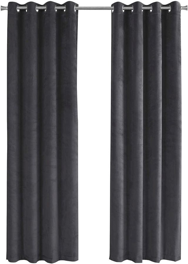Monarch Specialties Inc. 2-Piece Grey 52" x 95" Room Darkening Curtain Panel Set-0