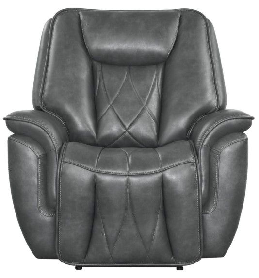 Corinthian Furniture Jordan Charcoal Power Headrest Recliner-2