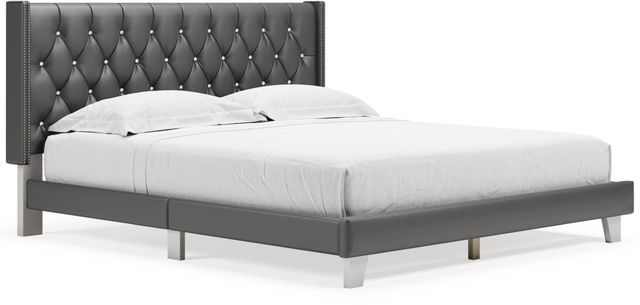 Signature Design by Ashley® Vintasso Metallic Gray King Upholstered Bed-0