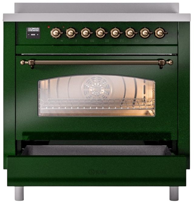 Ilve® Nostalgie II Series 36" Emerald Green Pro Style Induction Range-2