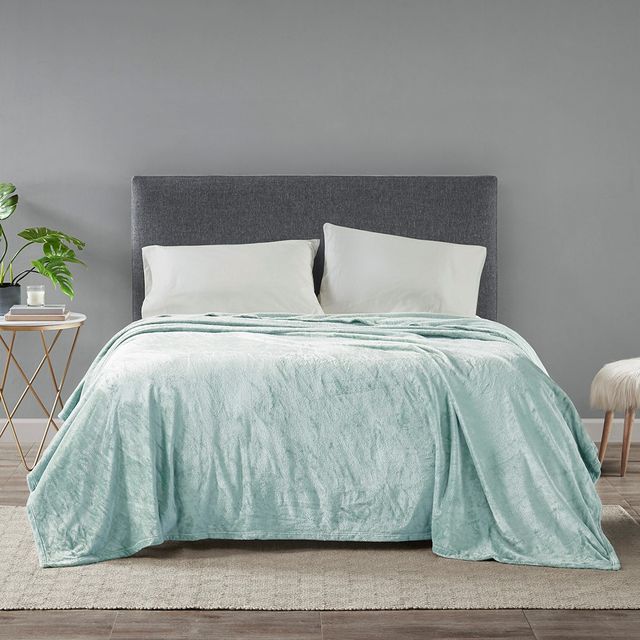 Olliix by Madison Park Microlight Blue Full/Queen Blanket-1