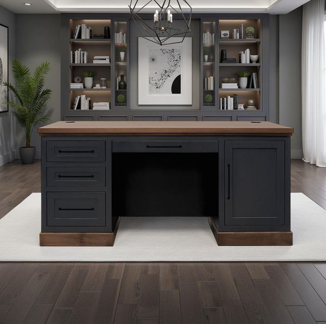 Legends Home Nora Seal Skin/Whiskey Executive Desk-1
