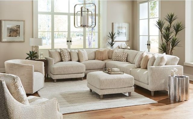 Craftmaster® Customizable CM Modern 120" Modular Sectional-1