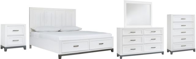 Benchcraft® Brynburg 5-Piece White Queen Storage Panel Bed Set-0