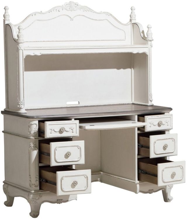 Homelegance® CinderellaGray Writing Desk with Antique White Legs-3